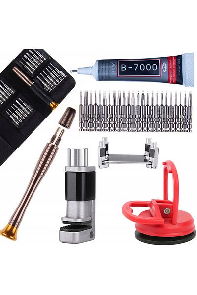 Rosfix Menghină cu afișaj LCD + set de șurubelnițe de precizie 25 în 1 într-o carcasă din material textil + lipici