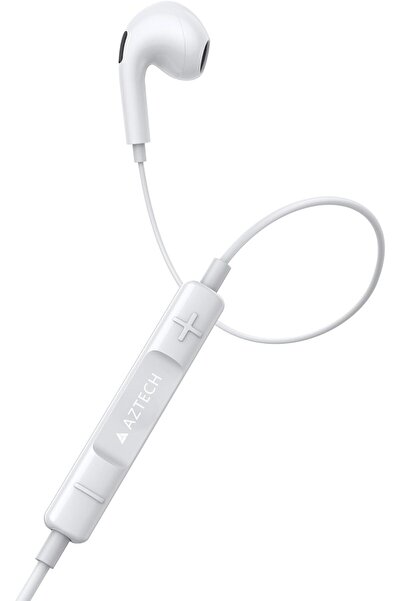 Aztech سماعات SuperSonic Type C - سماعات أذن سلكية بمنفذ USB-C مع ميكروفون وتحكم في مستوى الصوت وإلغاء الضوضاء