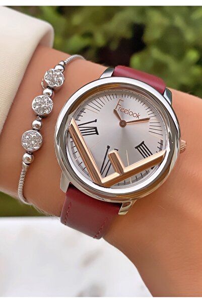 Daniel Klein Kol Saati – Bordo Deri Kordonlu, Rose Detaylı Modern Tasarım