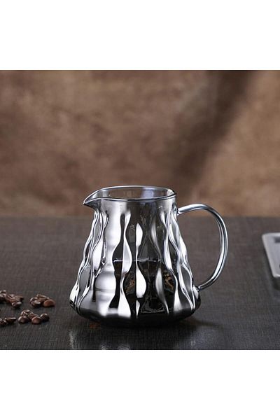 INVEIN 600ml V60 Glass Coffee Maker - Clear Black Crystal Coffee Maker