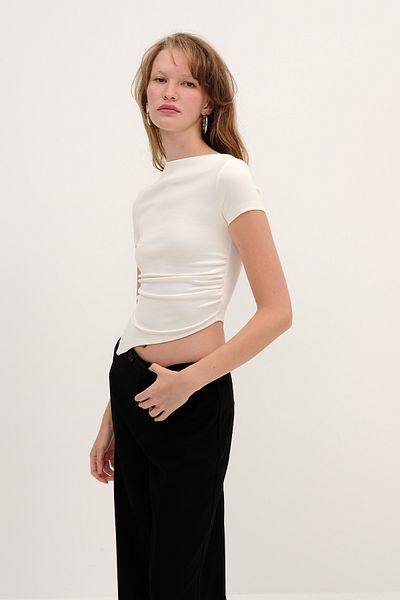 Addax Boat Neck Blouse B13959
