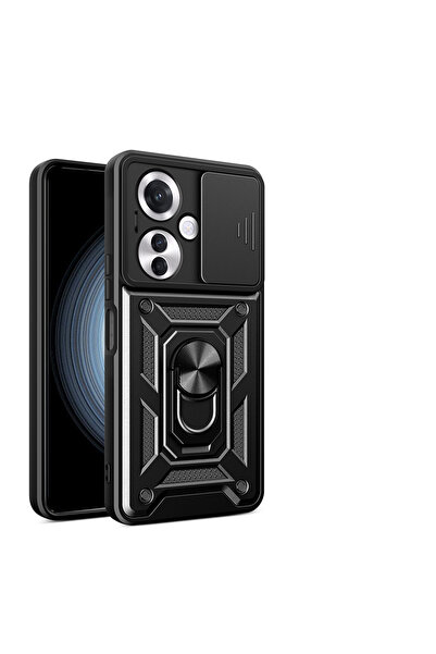 Nezih Case Oppo Reno 11F Uyumlu Magnetik Standlı Kamera Korumalı Sürgülü Kapa...