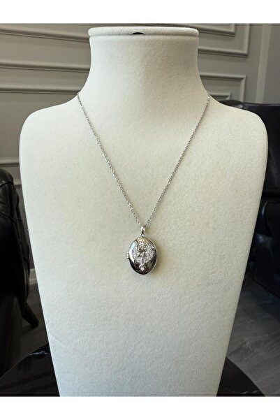 Store Gümüş Kaplama Zirkon Taşlı Çelik Alya Kolye