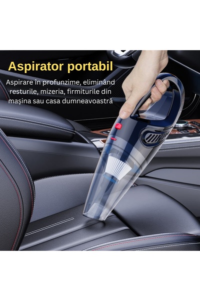 A ATAB Aspirator de mana portabil, pentru uz casnic si auto, Functie de aspirare umeda si uscata