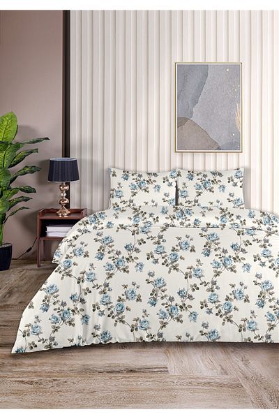 Evim Daisy 100% Cotton Akfil Cotton Single Duvet Cover Set 160X220Cm Light Blue