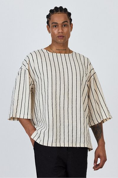 Weyeze Fakir Sleeve Oversize Basic T-Shirt Ag-Y36104Lns