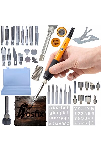 Rosfix Set complet lutare & pirogravură OP60W cu box organizator.