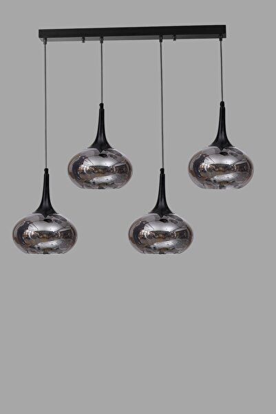 Lumexx ZARA 4 LÜ SIRALI SİYAH FÜME CAMLI SARKIT