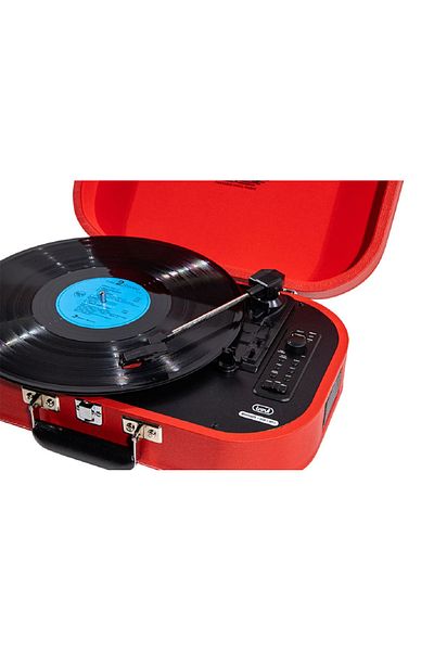 Trevi Portable pickup with built-in battery, stereo recording on USB stick, Bluetooth, red