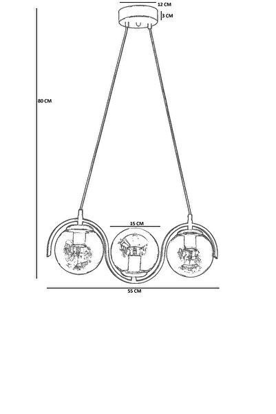 Lumexx ZOE 3 LÜ ESKİTME BEYAZ CAMLI SARKIT