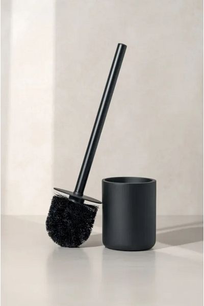 LUXXO Suport pentru perie WC din metal, free-standing, negru mat, din otel inoxidabil anti-coroziv