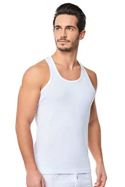 KEYAL Seher Men's White Combed Cotton Sports Tank Top