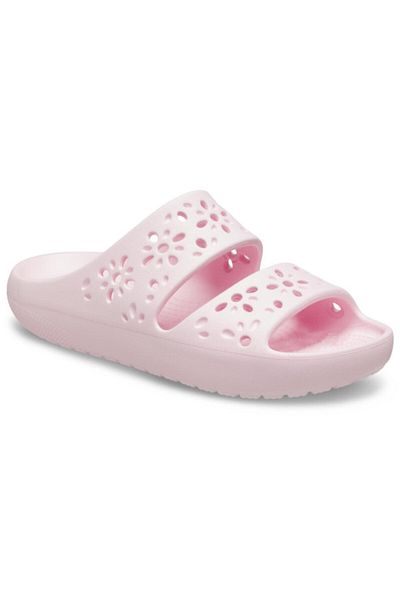 Crocs Classic Floral Cut-out Sandal Slippers 38-39 Eu - M6/w8 Us Pink - Pink Milk