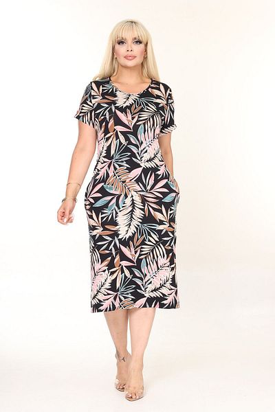 modayız Patterned Pocket Relaxed Cut Summer Casual Dress 44A-2693