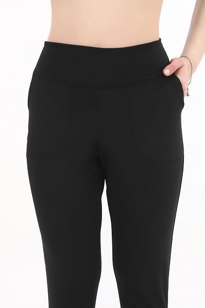 Fit & Fit Tayt Summer High Waist Premium, Recovery Knitted Sports Tights Firming Effect Leggings Black Color