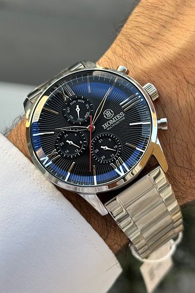 Homies Men's Wrist Watch Stainless Steel Band Waterproof with Special Box and Bracelet Gift.