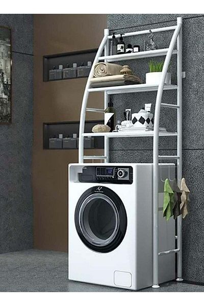 Primo Plus 3-Tier Bathroom/Washer Shelf in White