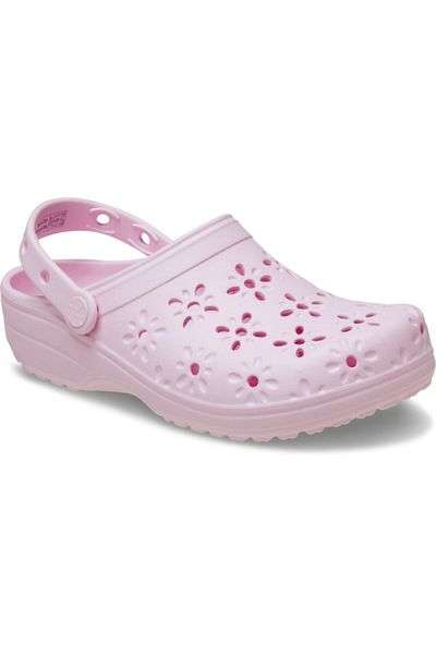 Crocs Clogs Classic Floral Cut-Out Clog 39-40 EU - M7/W9 US Pink - Pink Milk