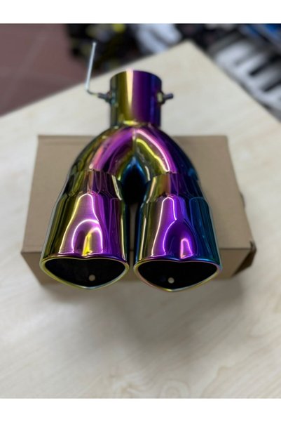 OTO SÜSLEN İSTANBUL Yanlık Egzoz Ucu Kalpli Krom Çift Çıkış EG-05 6.3cm