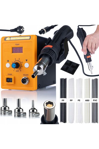 Rosfix Stacja lutownicza Hot-air 858D + zestaw spoiw Prowelder Kit Mini
