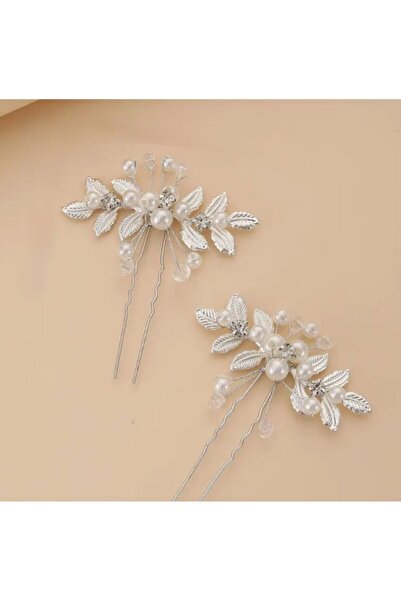 Asteria Jewelry Elegant with Crystal Stones and Leaf Detail, Double Side Brid...