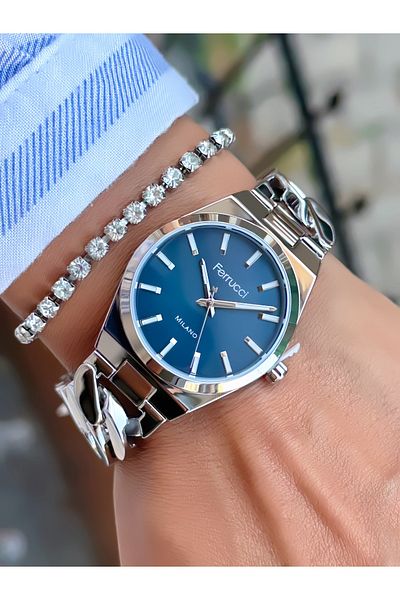Ferrucci Steel Chain ​​Cord Women's Watch 3 Atm Waterproof 2 Years Mechanism Warranty