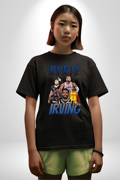 Angemiel Kyrie Irving 3 Jersey Basketball Star Black Oversize Women's Men's Pre-Printed T-Shirt
