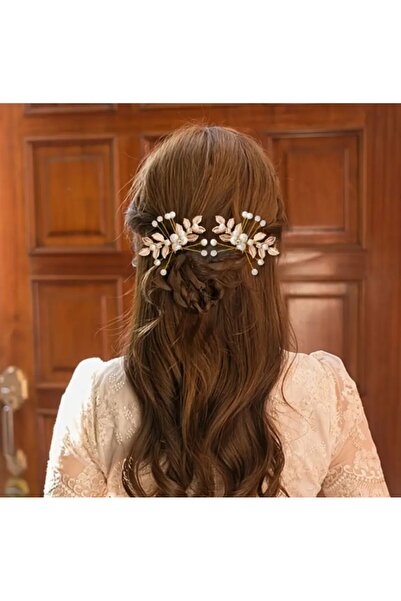 Asteria Jewelry Elegant with Crystal Stones and Leaf Detail, Double Side Brid...