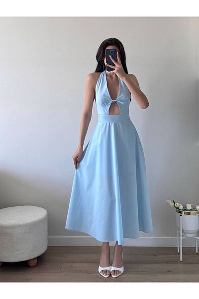 LOCH BUTİK Rochie midi albastră pentru damă