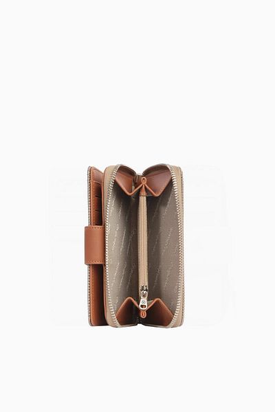 CENGİZ PAKEL Cengiz Pakel Medium Size Women's Wallet with Snap Detail – 65298L - Platinum/Tan