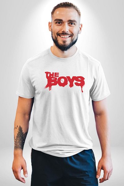 Angemiel تي شيرت The Boys Dark Superhero أبيض كبير الحجم للنساء والرجال مطبوع من الأمام