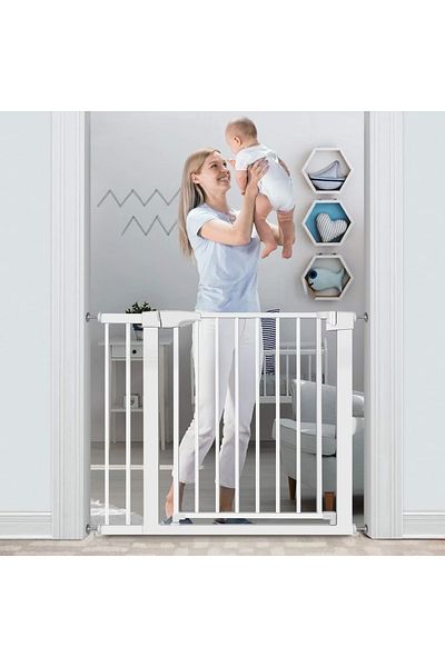 ROHS HappyKID Safeguard safety gate, adjustable dimensions 75cm 84cm, Double locking system, White