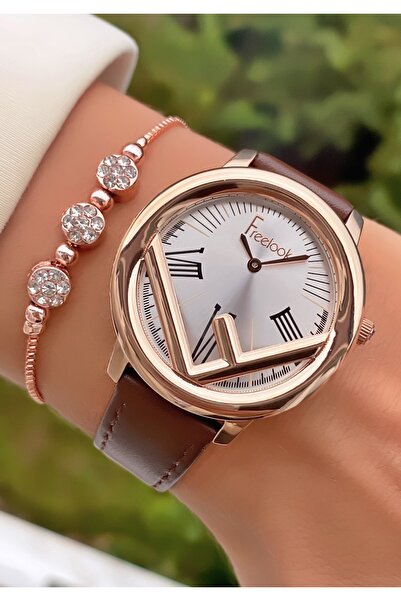 Daniel Klein Kadın Kol Saati – Kahverengi Deri Kordonlu, Rose Detaylı Şık Mod...