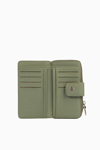 CENGİZ PAKEL Cengiz Pakel Medium Size Women's Wallet with Snap Detail – 65298L - Green