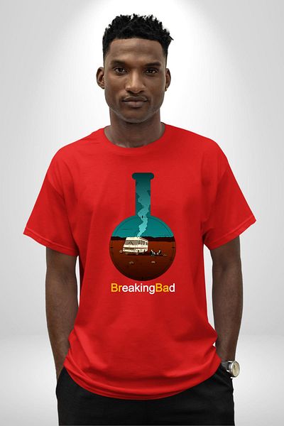 Angemiel Breaking Bad Chemistry Flask Red Oversize Women's Men's Front Printed T-Shirt