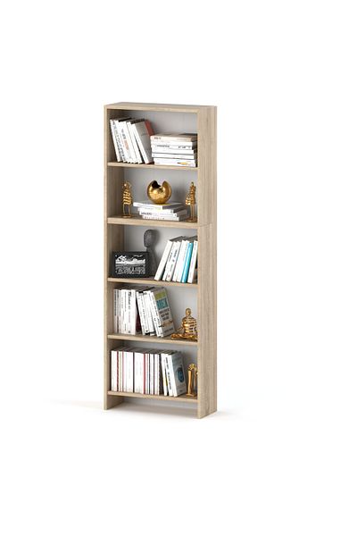 Meble Regał Na Książki Dąb Sonoma Biurowy 60 CM 5 Półek Regał Na Zabawki Loft