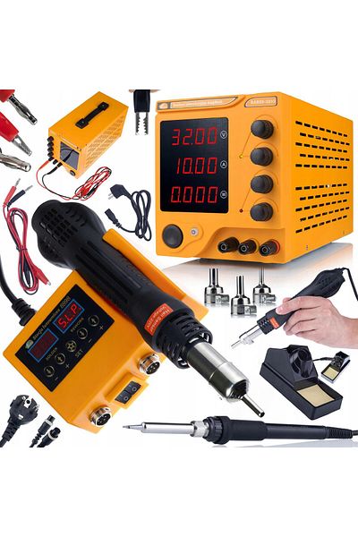 Rosfix Sursă de alimentare de laborator AmpRush RARES-3210 32V 10A + stație de lipit 2 în 1