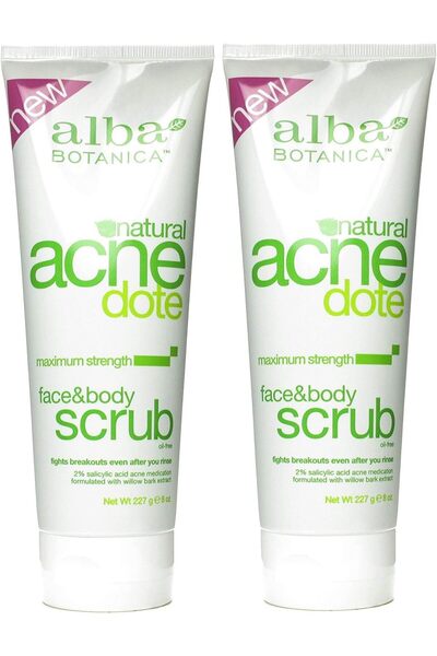 Alba Botanica Natural Acne Dote Face & Body Scrub Maximum Strength 8 Oz (Pack...