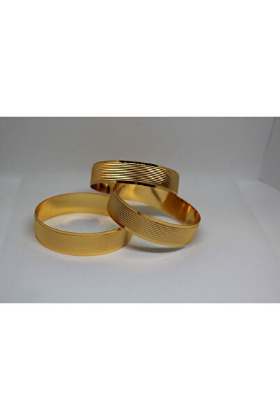 zerfine İnce Çizgi Dokulu Imitasyon Altın Bilezik