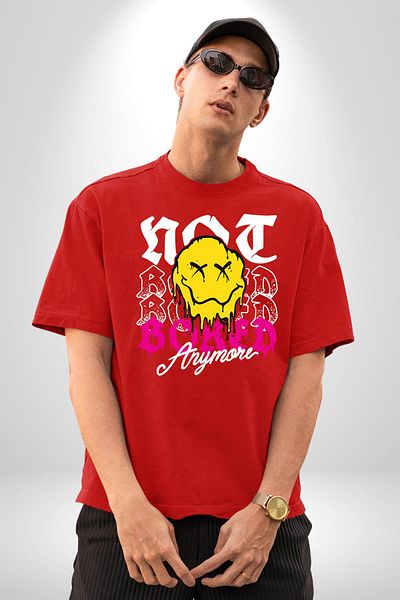 Angemiel I'M Not Being Stretched Anymore Red Oversize Women's Men's Front Printed T-Shirt