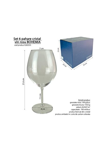 gogiva Red wine glass set, 700 ml, 6 pcs