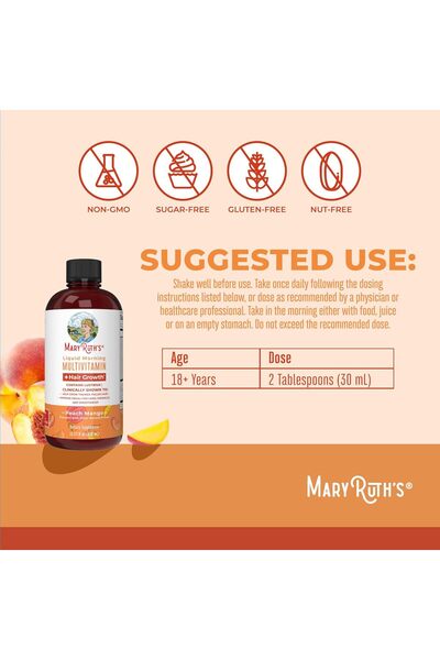 Maryruth's MaryRuth Organics Liquid Multivitamin Lustriva Hair Growth for Women - 15.22 Fl Oz