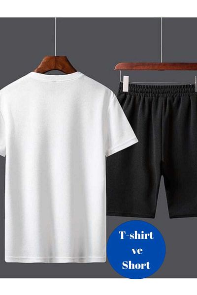 FUNSTYLE Men's 2-Piece Casual Shorts Set