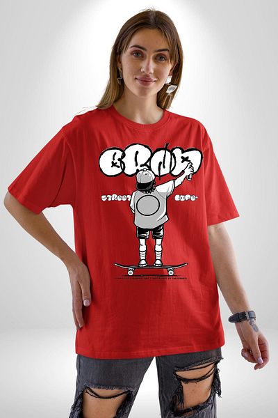 Angemiel Non-Real Magic Solutions Magic and Faith Red Oversize Women Men Front Printed T-Shirt