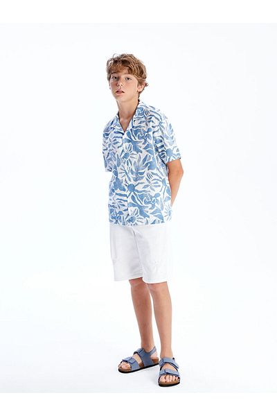 LC Waikiki Blue Patterned Boy's Shirt