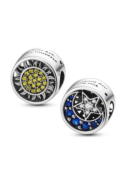 OEM Elegant Sun & Star Silver Charm