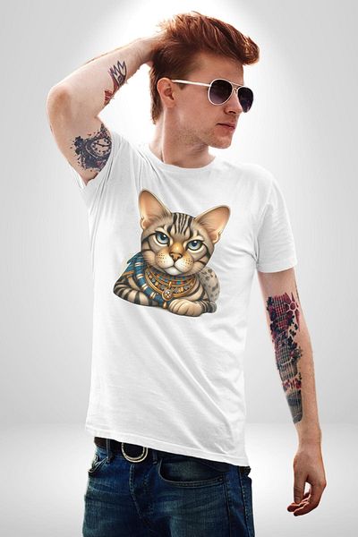 Angemiel The Dazzling Queen of Ancient Egypt White Oversize Women's Men's Front Printed T-Shirt