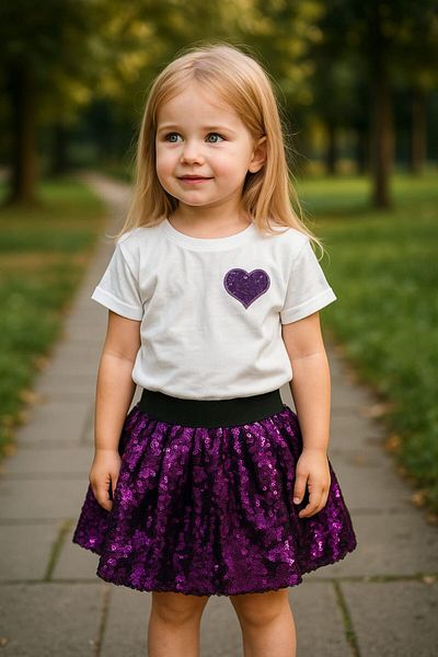 ÇOCUK GİYİM MERKEZİ Girl's Sequin Skirt Suit