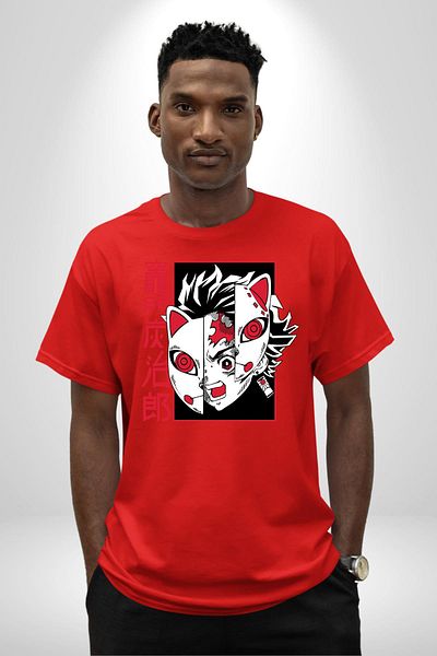 Angemiel Jujutsu Kaisen Ryomen Sukuna Anime Red Oversize Women Men Front Printed T-Shirt