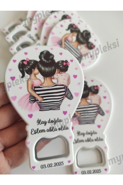 mypleksi İsme Özel Kız Bebek Açacak Magnet, Kız Bebek Magnetleri (10 ADET)